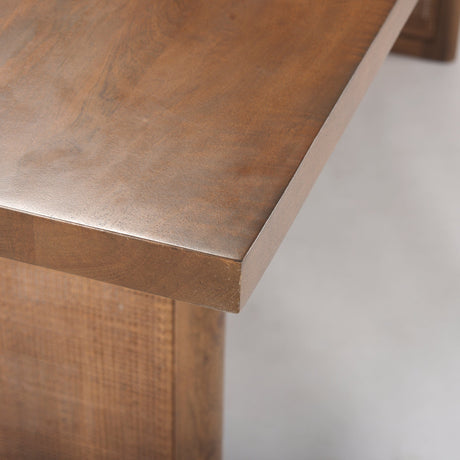 Grier Medium Brown Wood w/ Cane Dining Table by Mercana at Eve Furniture