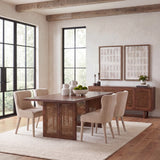 Grier Medium Brown Wood w/ Cane Dining Table by Mercana at Eve Furniture