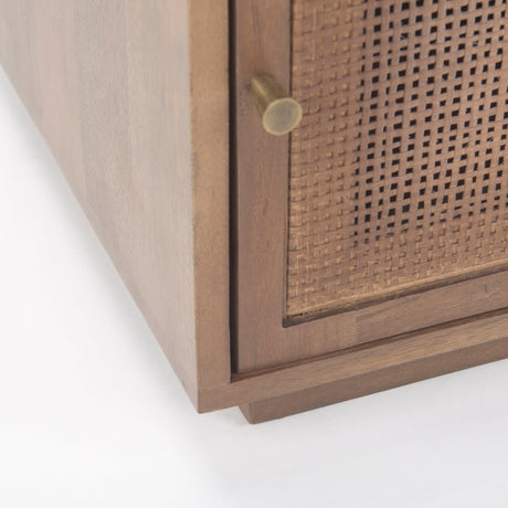Grier Medium Brown Wood w/ Cane End Table by Mercana at Eve Furniture