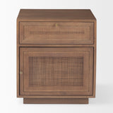 Grier Medium Brown Wood w/ Cane End Table by Mercana at Eve Furniture