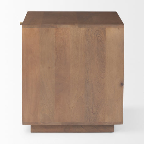Grier Medium Brown Wood w/ Cane End Table by Mercana at Eve Furniture