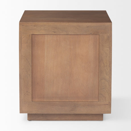 Grier Medium Brown Wood w/ Cane End Table by Mercana at Eve Furniture