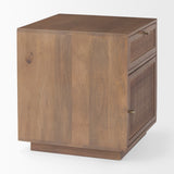 Grier Medium Brown Wood w/ Cane End Table by Mercana at Eve Furniture