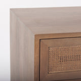 Grier Medium Brown Wood w/ Cane End Table by Mercana at Eve Furniture
