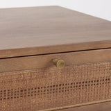Grier Medium Brown Wood w/ Cane End Table by Mercana at Eve Furniture