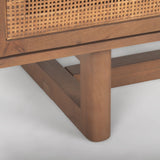 Grier Medium Brown Wood W/ Cane Media Console by Mercana at Eve Furniture