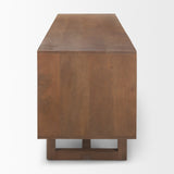 Grier Medium Brown Wood W/ Cane Media Console by Mercana at Eve Furniture