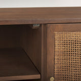 Grier Medium Brown Wood W/ Cane Media Console by Mercana at Eve Furniture