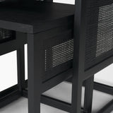 Grier Set of 2 Black Wood w/ Black Cane Nesting Accent Tables by Mercana at Eve Furniture