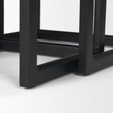 Grier Set of 2 Black Wood w/ Black Cane Nesting Accent Tables by Mercana at Eve Furniture