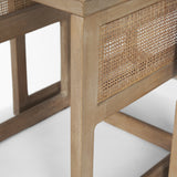 Grier Set of 2 Light Brown Solid Wood w/ Cane Nesting Accent Tables by Mercana at Eve Furniture