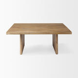 Grier Square Light Brown Wood w/ Cane Coffee Table by Mercana at Eve Furniture