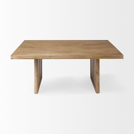 Grier Square Light Brown Wood w/ Cane Coffee Table by Mercana at Eve Furniture