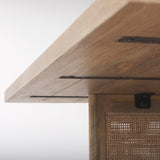 Grier Square Light Brown Wood w/ Cane Coffee Table by Mercana at Eve Furniture
