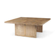 Grier Square Light Brown Wood w/ Cane Coffee Table by Mercana at Eve Furniture