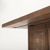 Grier Square Medium Brown Solid Wood w/ Cane Coffee Table by Mercana at Eve Furniture