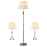 Griffin 3-piece Floor and Table Lamp Set Brushed Nickel by Coaster at Eve Furniture