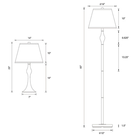 Griffin 3-piece Floor and Table Lamp Set Brushed Nickel by Coaster at Eve Furniture
