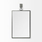 Grimm Rectangular Gray Metal Frame Mirror by Mercana at Eve Furniture