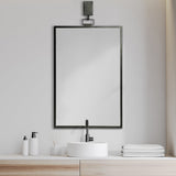 Grimm Rectangular Gray Metal Frame Mirror by Mercana at Eve Furniture
