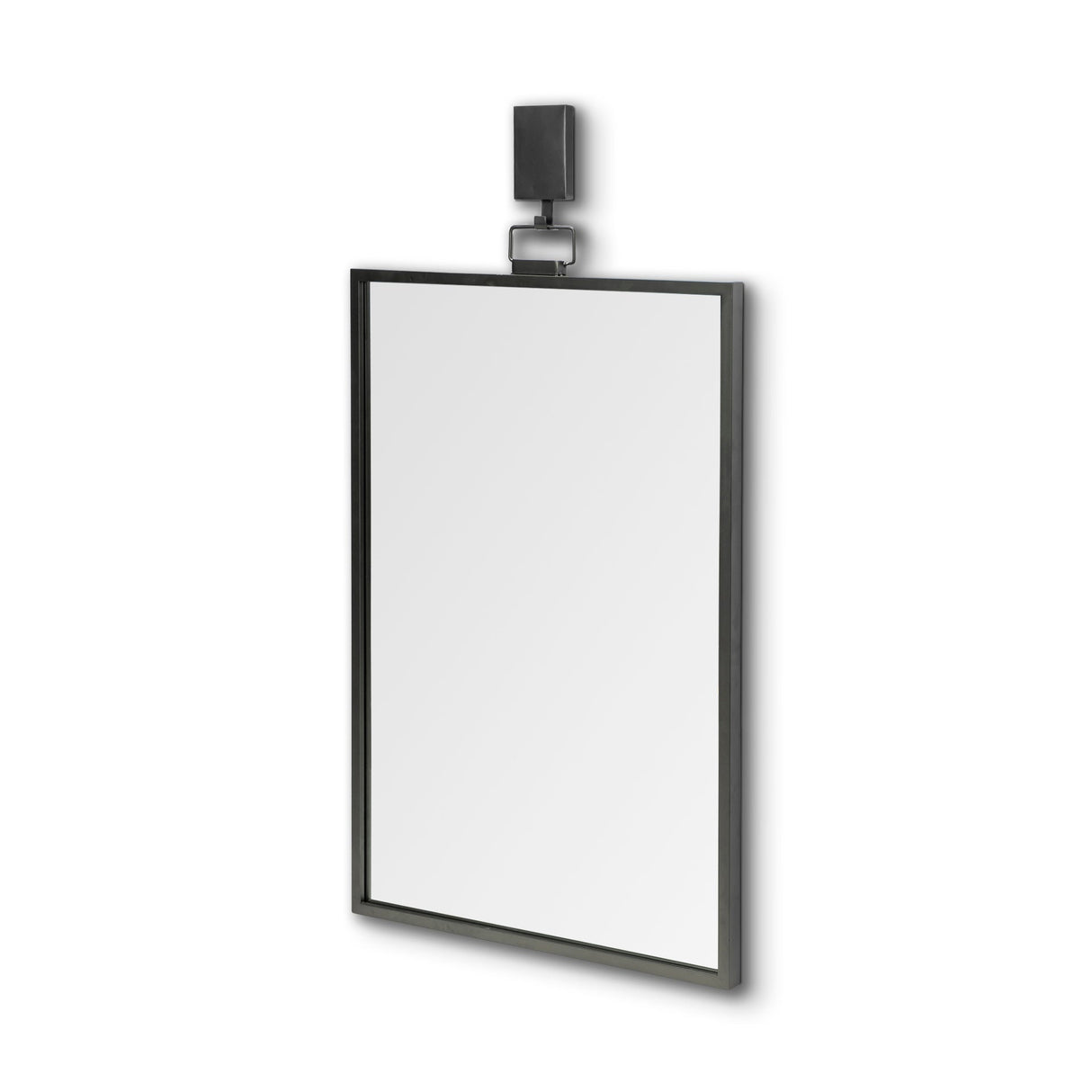 Grimm Rectangular Gray Metal Frame Mirror by Mercana at Eve Furniture