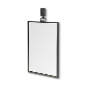 Grimm Rectangular Gray Metal Frame Mirror by Mercana at Eve Furniture