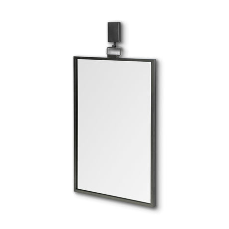 Grimm Rectangular Gray Metal Frame Mirror by Mercana at Eve Furniture