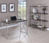 Grimma Rustic Gray Herringbone 4-Shelf Bookcase by Coaster at Eve Furniture