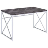 Grimma Rustic Gray Herringbone Writing Desk