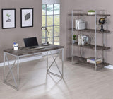 Grimma Rustic Gray Herringbone Writing Desk