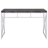 Grimma Rustic Gray Herringbone Writing Desk