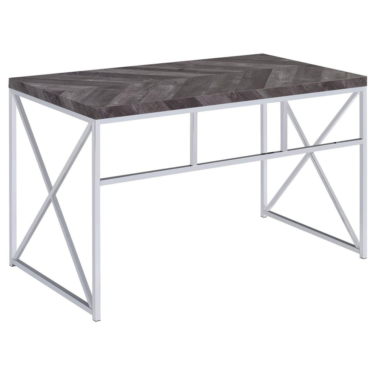 Grimma Rustic Gray Herringbone Writing Desk