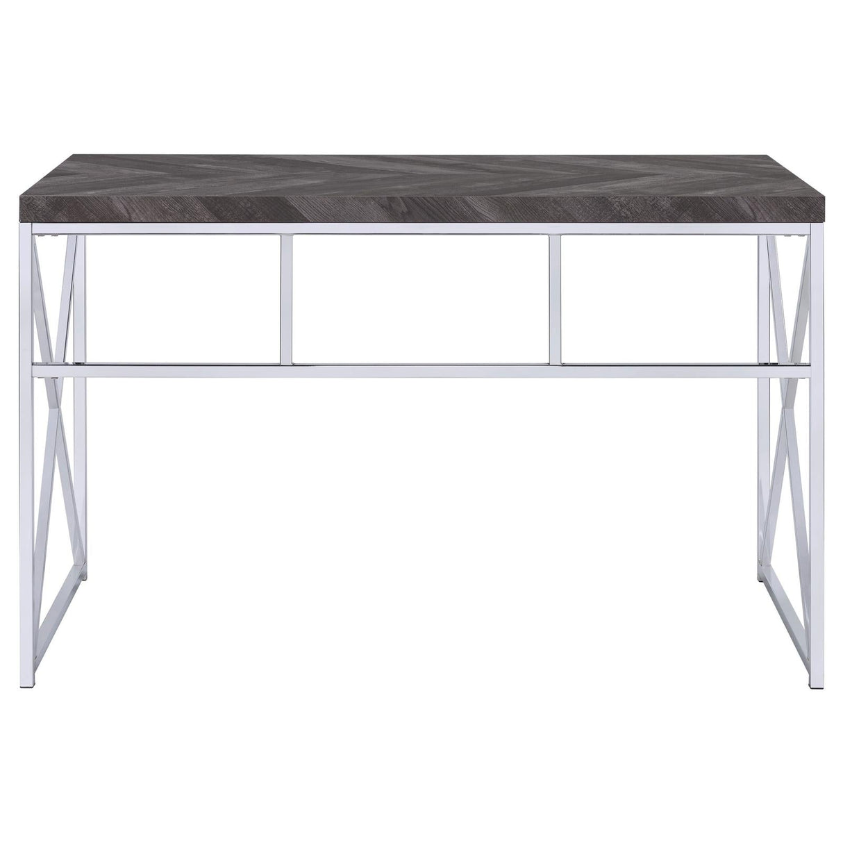 Grimma Rustic Gray Herringbone Writing Desk