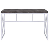 Grimma Rustic Gray Herringbone Writing Desk