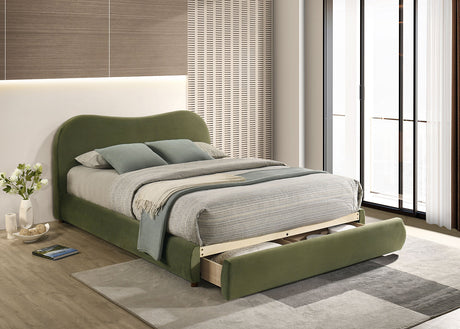 Grimsby Olive Green Eastern King Bed by Furniture of America at Eve Furniture