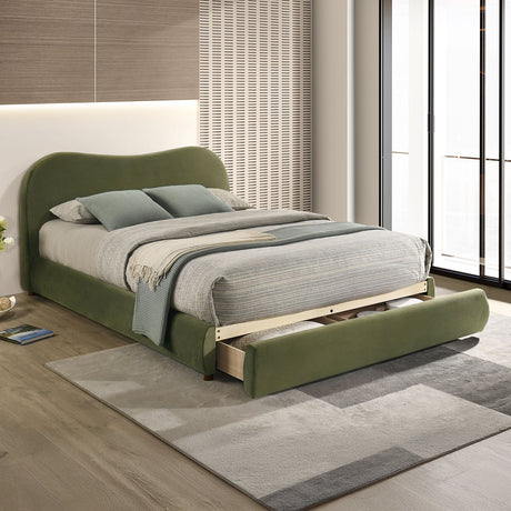Grimsby Olive Green Eastern King Bed by Furniture of America at Eve Furniture