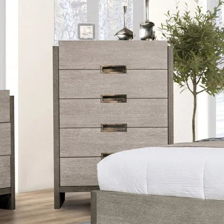 Gristalt Stone Gray 5-Piece Queen Bedroom Set by Furniture of America at Eve Furniture