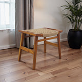 Grit Rustic Solid Wood Frame Loom Stool by Ashcroft Furniture at Eve Furniture