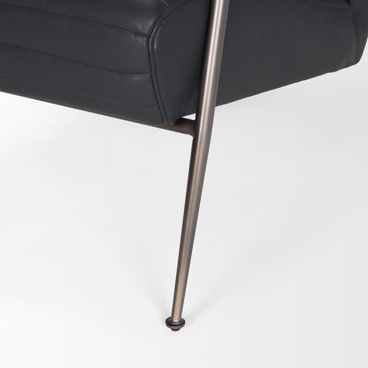Grosjean Black Leather w/ Black Metal Frame Accent Chair by Mercana at Eve Furniture