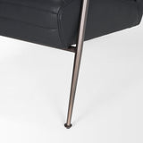 Grosjean Black Leather w/ Black Metal Frame Accent Chair by Mercana at Eve Furniture