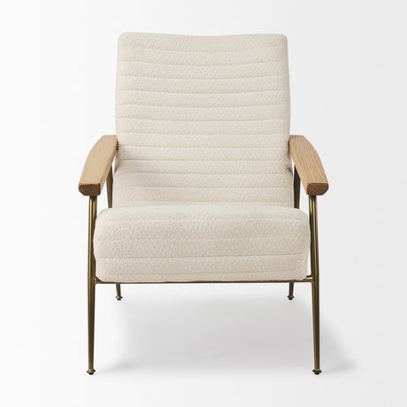 Grosjean Cream Boucle Accent Chair by Mercana at Eve Furniture