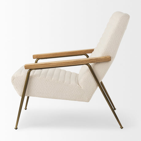 Grosjean Cream Boucle Accent Chair by Mercana at Eve Furniture