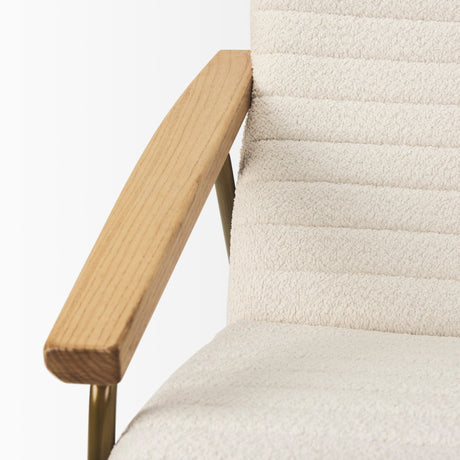 Grosjean Cream Boucle Accent Chair by Mercana at Eve Furniture