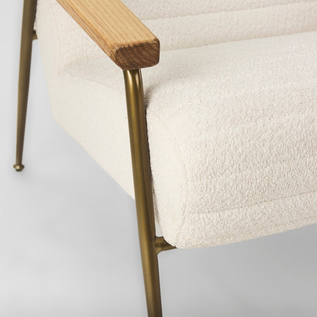 Grosjean Cream Boucle Accent Chair by Mercana at Eve Furniture