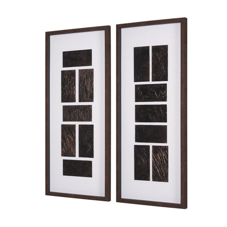Grouped Bricks (Set of 2) by Studio M a handmade Original Framed Artwork under Glass by Mercana at Eve Furniture
