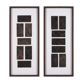 Grouped Bricks (Set of 2) by Studio M a handmade Original Framed Artwork under Glass by Mercana at Eve Furniture