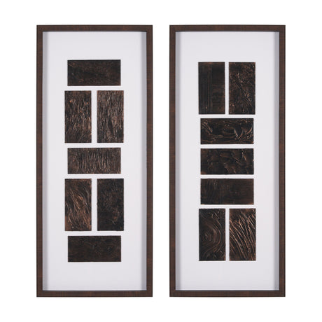 Grouped Bricks (Set of 2) by Studio M a handmade Original Framed Artwork under Glass by Mercana at Eve Furniture