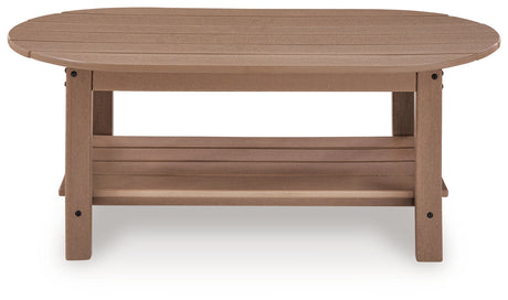 Grover Beach Driftwood Outdoor Coffee Table by Ashley at Eve Furniture