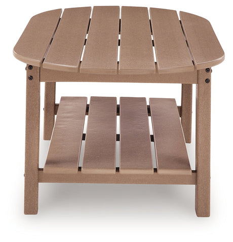 Grover Beach Driftwood Outdoor Coffee Table by Ashley at Eve Furniture