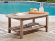 Grover Beach Driftwood Outdoor Coffee Table by ASHLEY FURNITURE at Eve Furniture